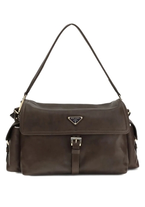 Prada large Explore triangle-logo tote bag - Brown