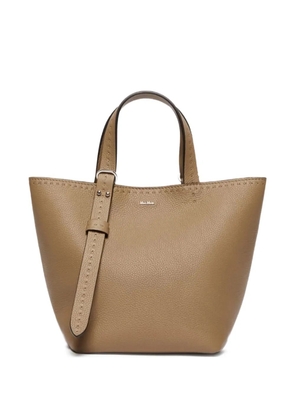 Max Mara stitch-detail bucket handbag - Brown