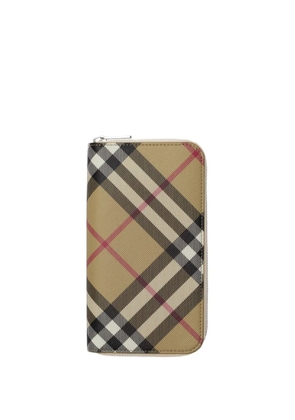 Burberry check zip wallet - Neutrals