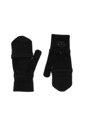 Diesel logo-embroidery gloves - Black