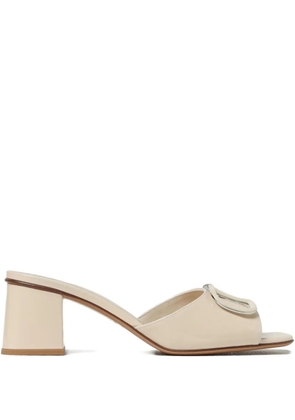 Valentino Garavani 60mm VLogo block-heel sandals - Neutrals