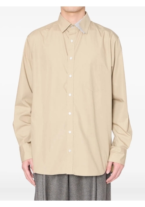Kolor contrast-collar long-sleeve shirt - Neutrals
