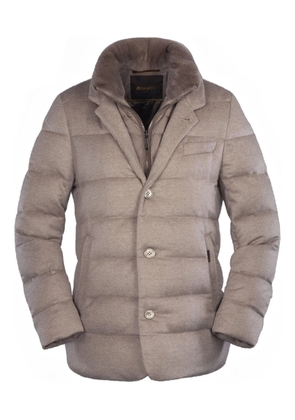 Moorer Dalton buttoned-up padded jacket - Brown