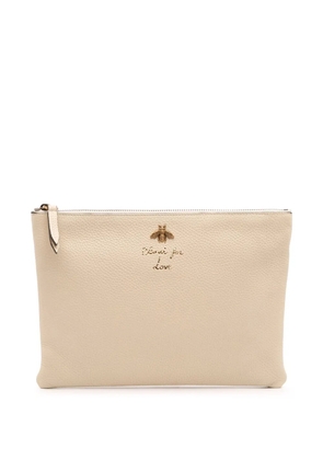 Gucci Pre-Owned 2016-2025 Leather Blind For Love clutch bag - White