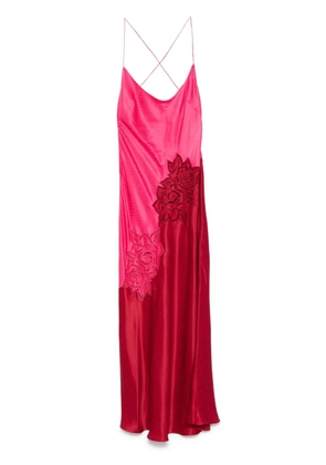 Roberto Cavalli perforated-rose maxi dress - Red