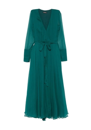 ROSERRY wrap long-sleeve midi dress - Green