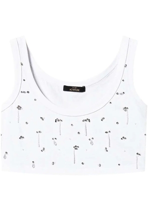 TWINSET embroidered cropped top - White