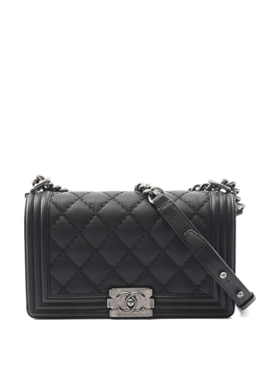 CHANEL Pre-Owned 2015-2016 Boy Chanel quilted chain-strap shoulder bag - Black