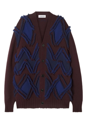 Lanvin patterned-jacquard cardigan - Brown