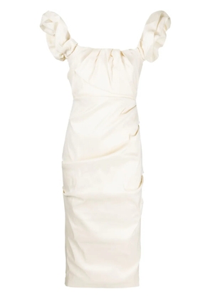 Rachel Gilbert Kalina ruched midi dress - White