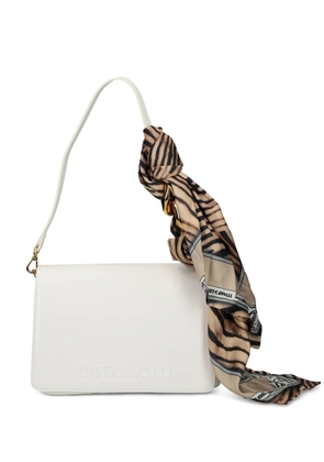 Just Cavalli embossed-logo shoulder bag - White