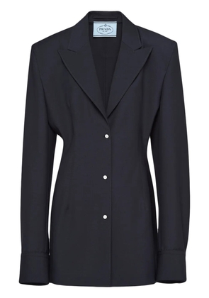 Prada single-breasted mohair shirt jacket - Blue