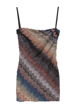 Missoni zigzag strapless mini dress - Brown