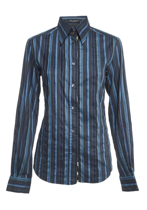 Dolce & Gabbana Pre-Owned striped cotton-blend shirt - Blue