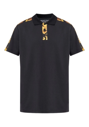 Versace Jeans Couture baroque-print panel polo shirt - Black