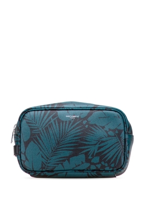 Saint Laurent Pre-Owned 2021 Grain de Poudre Tropical Palm pouch - Blue