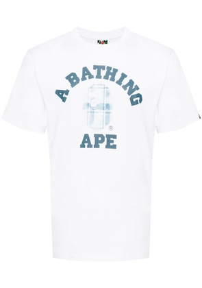 A BATHING APE® logo-print cotton T-shirt - White