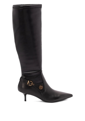 PINKO buckle-detail pointed-toe high boots - Black