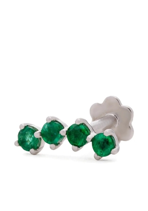 The Wild Jwls 14K white gold Hailey emerald earring - Silver