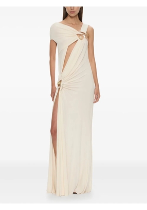 Christopher Esber Veer spiral crystal draped maxi dress - Neutrals