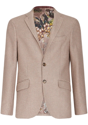 ETRO patterned-jacquard cotton blazer - Brown