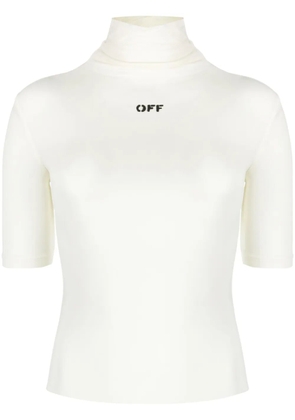 Off-White logo-print mock-neck top