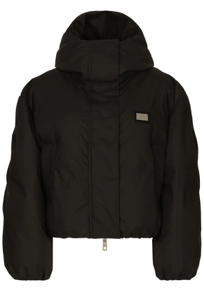 Dolce & Gabbana logo-plaque padded jacket - Black