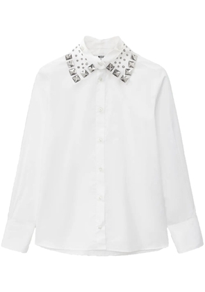 MSGM studded-collar buttoned shirt - White