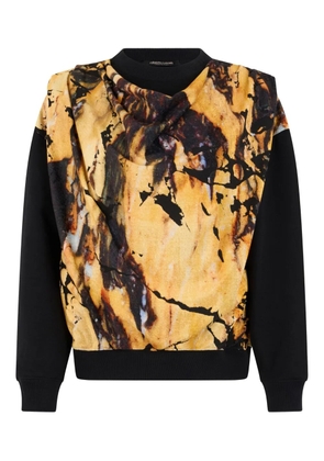 Roberto Cavalli marble-print sweatshirt - Yellow