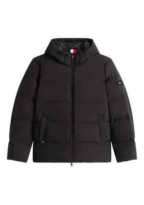 Tommy Hilfiger hooded logo-patch padded jacket - Black