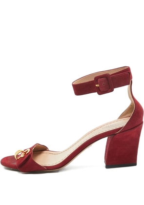 Christian Dior Pre-Owned 70mm suede ankle-strap sandals - Red