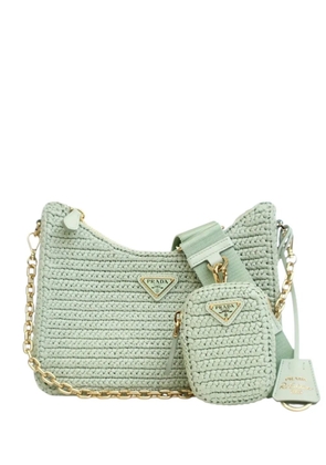 Prada Pre-Owned 2019-2025 Yarn Effect Raffia Crochet Re Edition 2005 satchel - Green
