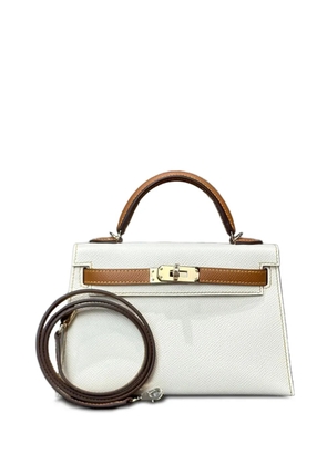 Hermès Pre-Owned 2022 mini Craie and Gold Mini Kelly Sellier 20 Epsom Gold Hardware Hermès Special Order HSS tote bag - Neutrals