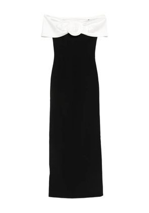 Self-Portrait flower datail maxi dress - Black