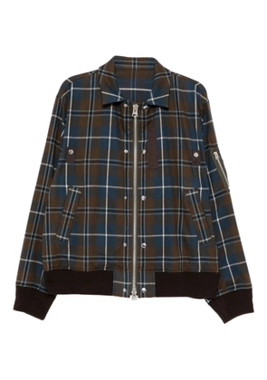 sacai checked jacket - Brown