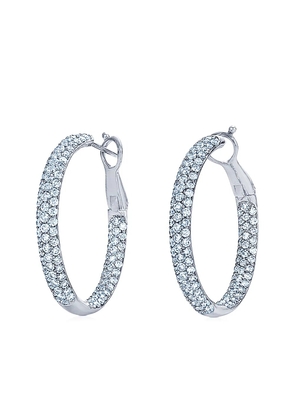 KWIAT 18kt white gold diamond Moonlight hoop earrings - Silver