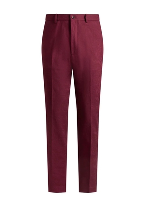 ETRO patterned-jacquard straight-leg trousers - Red