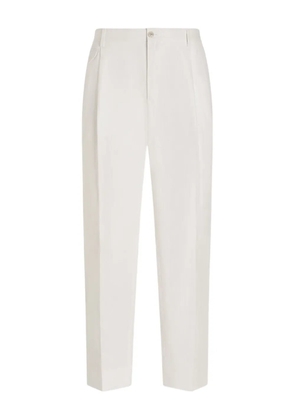Dolce & Gabbana linen tapered trousers - White