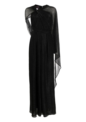 Talbot Runhof cape wide-leg jumpsuit - Black