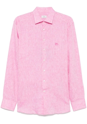 ETRO Pegaso-embroidered shirt - Pink