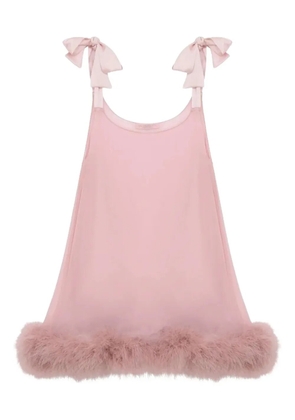 Gilda & Pearl Brief Encounter feather-trim babydoll - Pink