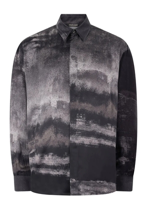 Roberto Cavalli worn gradient-effect silk shirt - Black