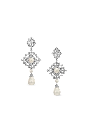 Anabela Chan 14K white gold and rhodium vermeil Pixelise pearl and diamond earrings