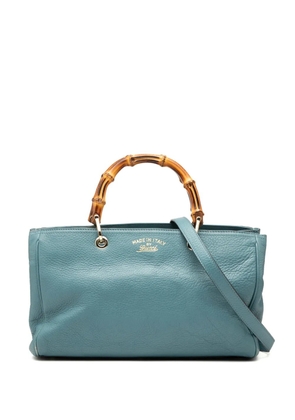 Gucci Pre-Owned 2016-2025 Medium Calfskin Bamboo Shopper satchel - Blue