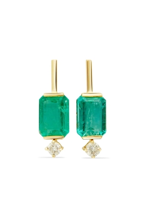 YI Collection 18K yellow gold Awakening emerald and diamond earrings