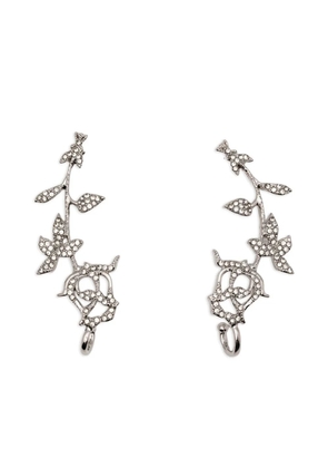 Patrizia Pepe crystal-embellished floral earrings - Silver