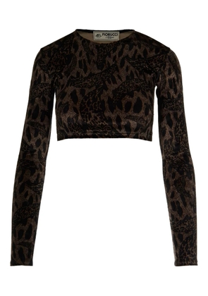 Fiorucci leopard-print long-sleeves top - Brown
