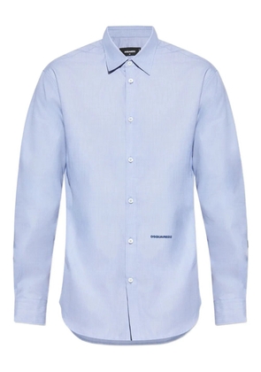 DSQUARED2 logo-embroidered cotton shirt - Blue