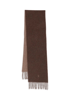 Polo Ralph Lauren fringed logo-embroidered scarf - Brown