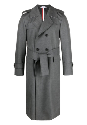 Thom Browne wool double-breasted trench coat - Grey